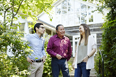 York U community members in front of Skennen'ko:wa Gamig